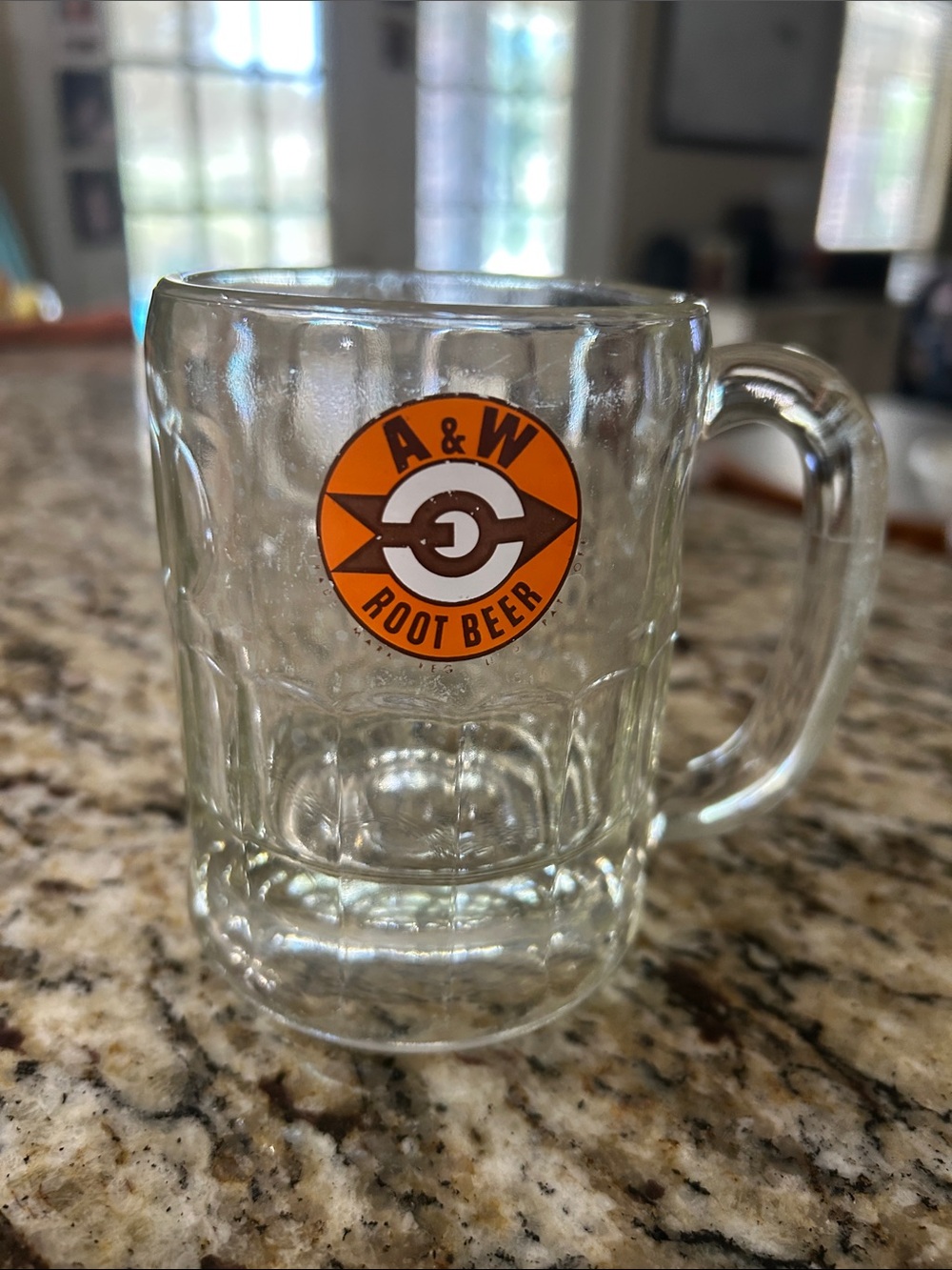 Vintage A&W Root Beer Glass Mug with Orange Logo